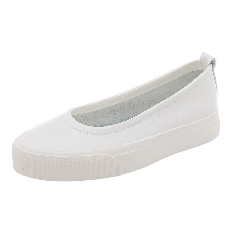 2024 Spring New Shallow Mouth Little White Women's Soft Sole, One Step Lazy Flat Bottom Nurse Sho, Breathable Work_voghion.com