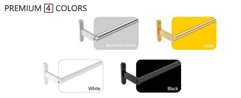 Racks 24 Inch, For Wall, Heavy Duty Bathroom Hand Holder Organizer, Single Bath Towel Bar Wall Mounted, Matte Black_voghion.com