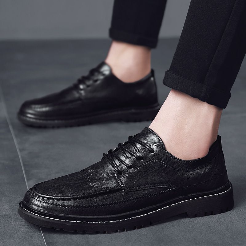 Scarpe da uomo in pelle piccole, casual, alla moda, formali, britanniche, primavera 2023, versione coreana_voghion.com