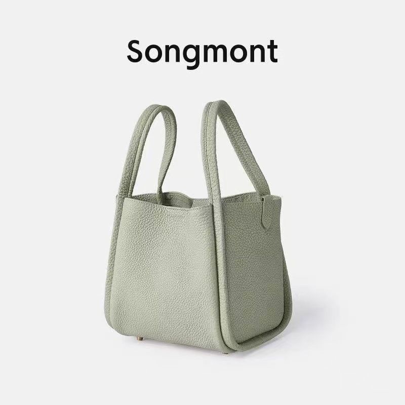 Borsa a tracolla grande e capiente Songmont Yamashita Arimatsu, piccola borsa a secchiello in pelle bovina di alta qualità_voghion.com