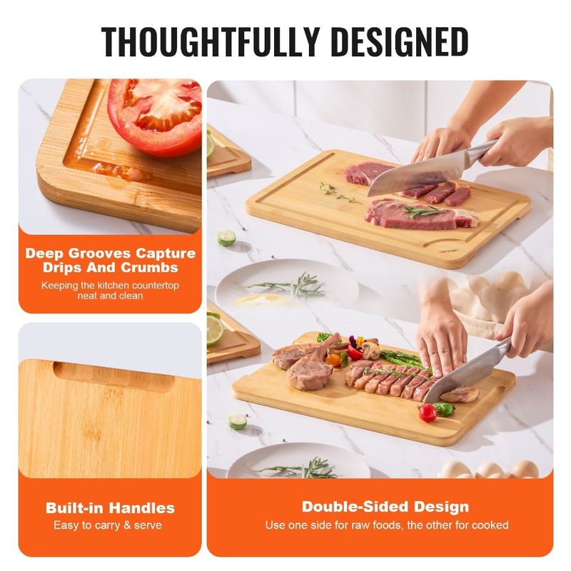 Cutting Board Premium Versatile Handle Builtin Board Cut Bamboo With_voghion.com