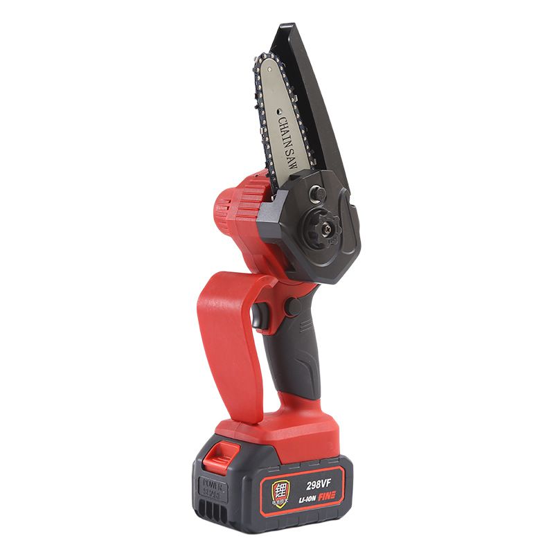 21V Cordless Lithium-Ion Chainsaw - Lightweight 4-Inch Electric Chainsaw For Home Gardening & Wood Cutting (Rotary Knob Adjustable)_voghion.com