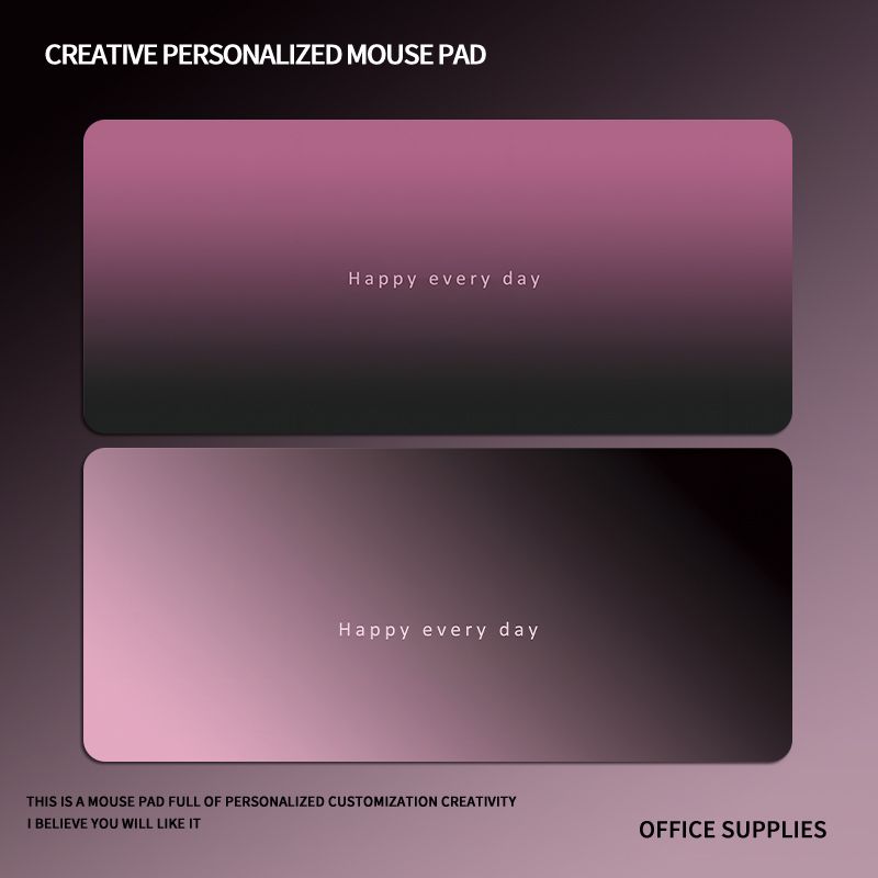 Unbeatable Quality Minimalist Gradient Mouse Oversized Fancy Black Pink Boys And Girls Desk Pad Office Computer Keyboard Table Mat_voghion.com