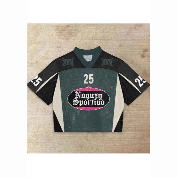 Suitable For All Seasons 2025 New Quality Jersey Sports V-neck Short Sleeve Digital Print Pullover Men's T-shirt_voghion.com