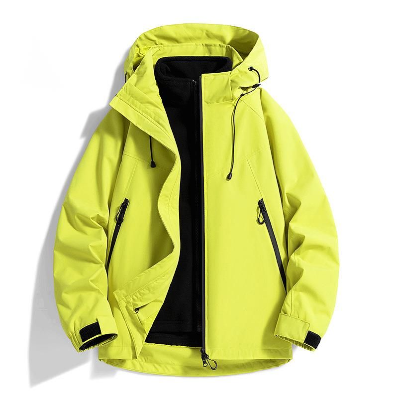 with Down Liner, Men Women 3-in-1 Detachable Ski Suit, Windproof And Water-Resistant Hiking Jacket_voghion.com