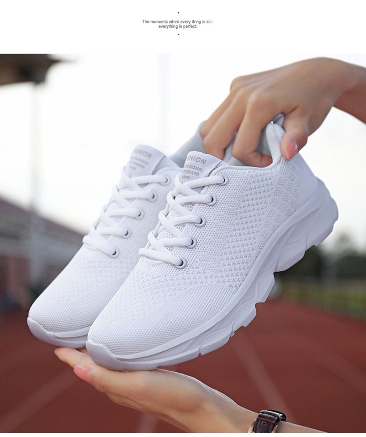 Spring/Summer New Little White Women's Mesh Breathable Sports Lightweight Soft Sole Built in Dance Running Single Shoes_voghion.com