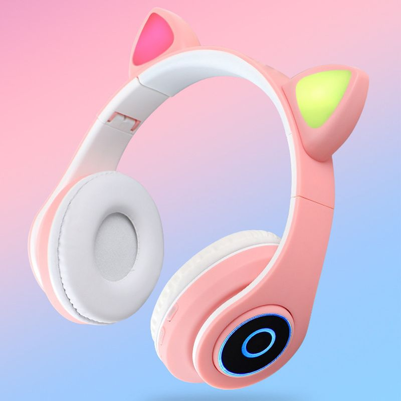 Auricolare Bluetooth 5.0 a forma di orecchie di gatto Anti-interferenza Cuffie stereo wireless da gioco pieghevoli Regalo di compleanno_voghion.com