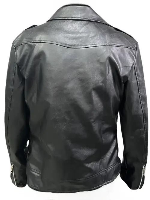 Giacca da motociclista in pelle sintetica da uomo – Stile motociclista streetwear (nero/rosso, M-5XL, vestibilità europea)_voghion.com