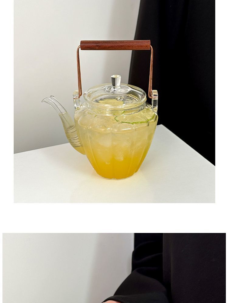 High Temperature Resistant Lift Handle Flower Set For Home Use Afternoon Tea Brewing Pot Imperial Concubine Teapot_voghion.com