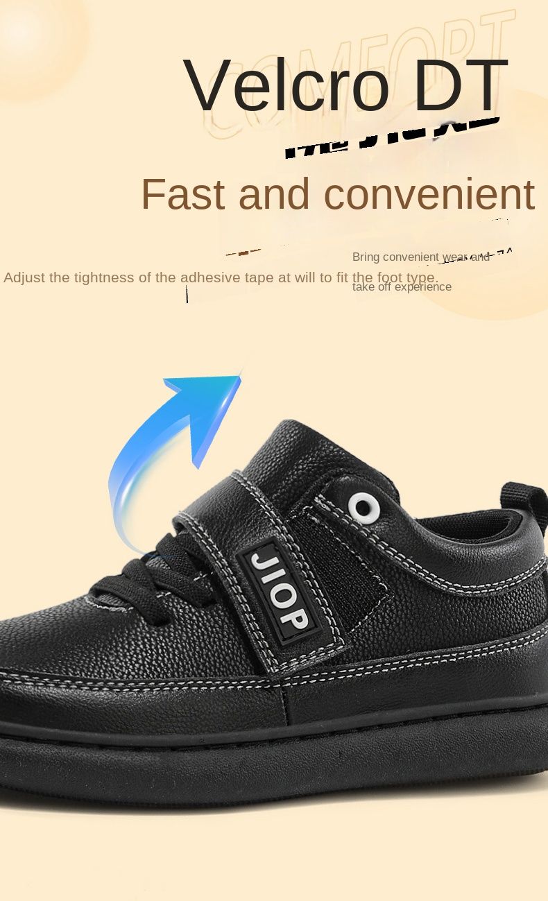 Autunno Nuovo Bambini Microfibra Pelle Sneakers Velcro Scarpe Casual Piatte_voghion.com