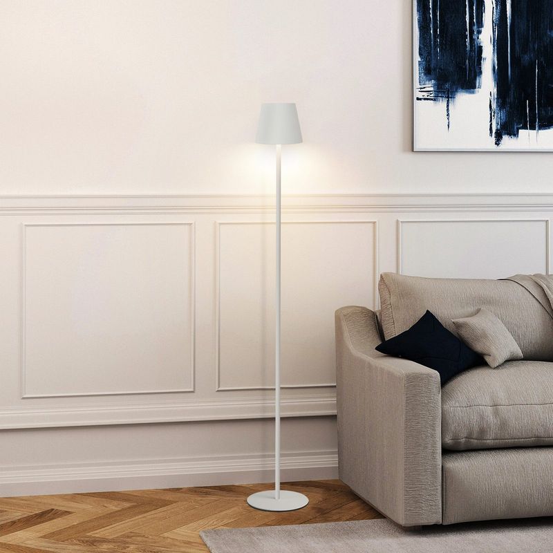 Glitzerlife Stehlampe Wohnzimmer LED Dimmbar Stehleuchte - Moderne USB Akku Standleuchte Mit 3 Farbtemperaturen 125 Cm Weiß Stehlampe Für Arbeitszimmer Und Büro_voghion.com