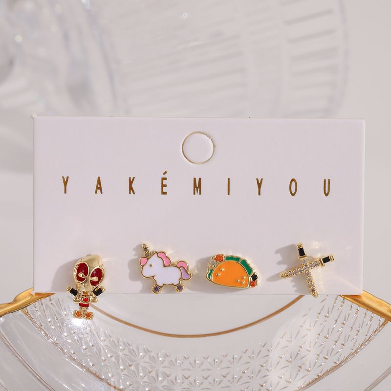 1 Set Yakemiyou Cool Style Cartoon Email Inlay Koffer Zirkon 14K Vergoldete Ouerréng_voghion.com