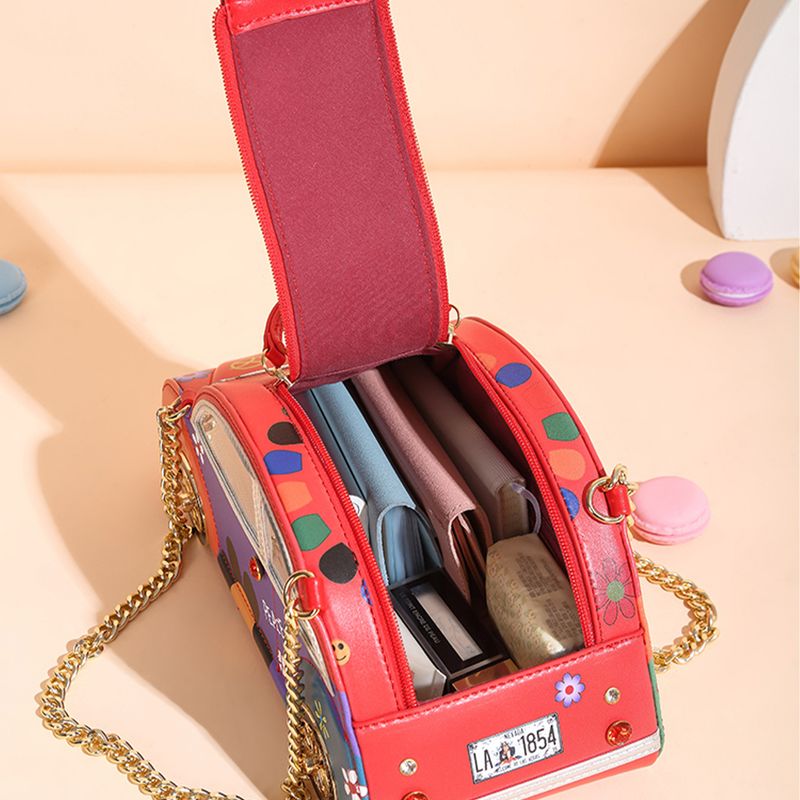 Women's Crossbody Bags Color-blocking Small Car Handbag Chain, Novel And Unique Box Bag, Casual, Individual And Creative Single-shoulder Bag For Women_voghion.com