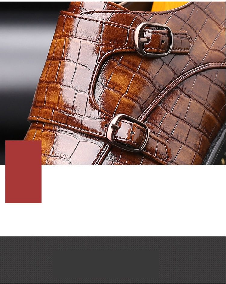 Voyage 2023 Spring New Business Pointed Crocodile Pattern Leather Side Buckle Casual Men's Shoes Dropshipping_voghion.com