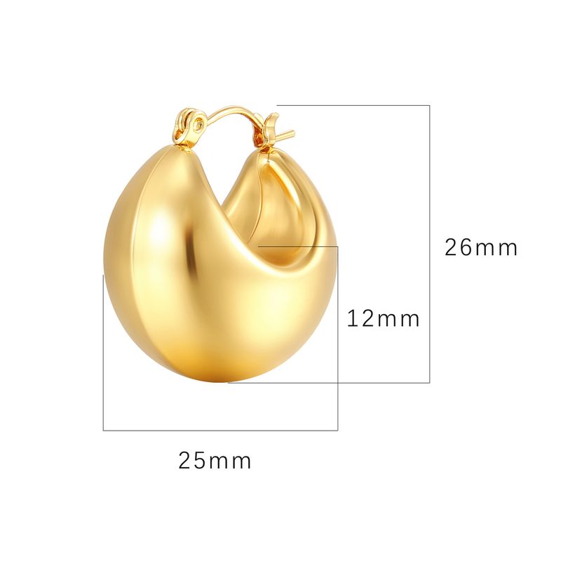 INS Round Stainless Steel Hollow Earrings Chubby Irregular Ball Ear Clips Fashion Personality Jewelry_voghion.com