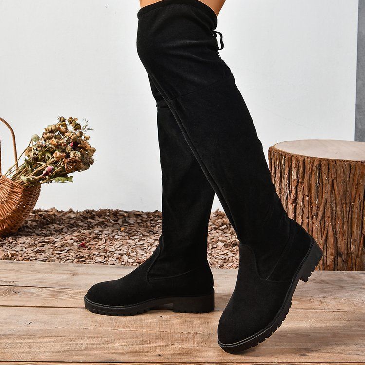 New long boots women over knee high heels new elastic long boots spring and autumn single thin_voghion.com