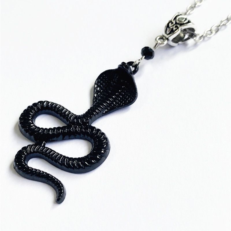 Victoriaanse zwarte slangenketting voor dames_voghion.com