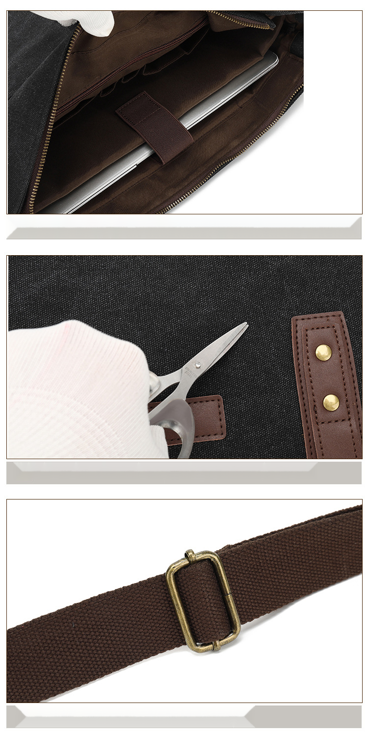 Canvas men's handheld shoulder crossbody bag, 15.6-inch computer briefcase_voghion.com