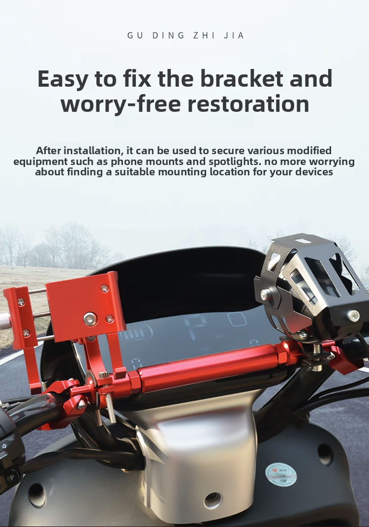 Motorcycle Modification Thickened Crossbar Extension Handlebar Balance Pull Rod Electric Vehicle Reinforced Headstock_voghion.com