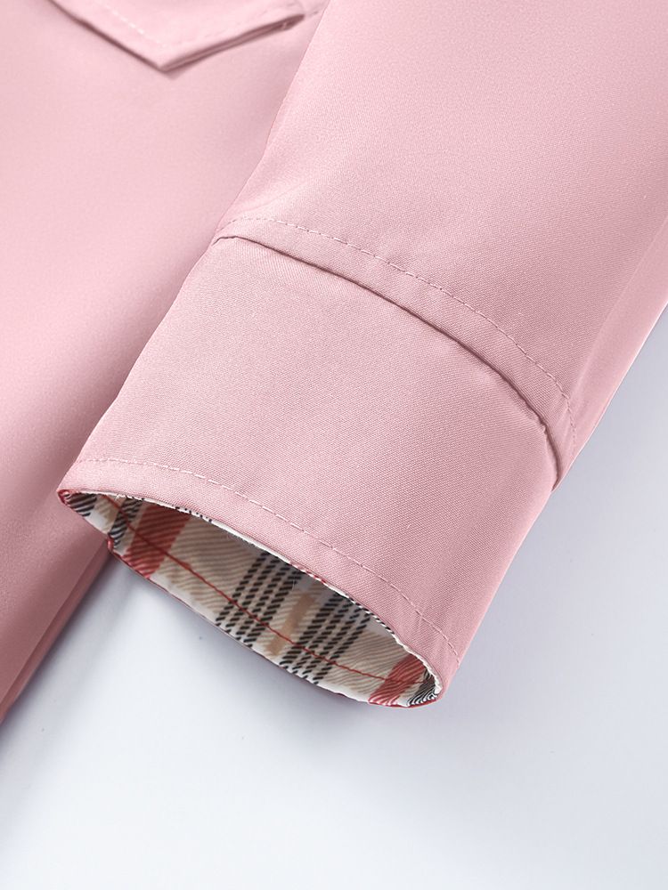 Wasserdichter Trenchcoat mit Kapuze für Damen – Slim Fit-Windbreaker mit kariertem Futter und Kordelzug in der Taille (7 Farben, Übergröße erhältlich)_voghion.com