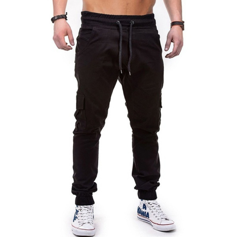 Pantaloni cargo pentru bărbați, cu mai multe buzunare, din material textil_voghion.com
