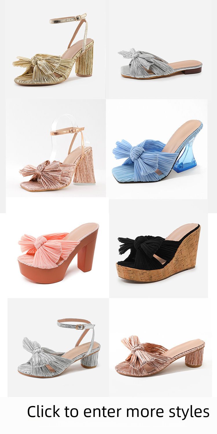 Women's Summer Outer Wear Flat Bottom Butterfly Knot Mesh Material Slip-on Sandals_voghion.com