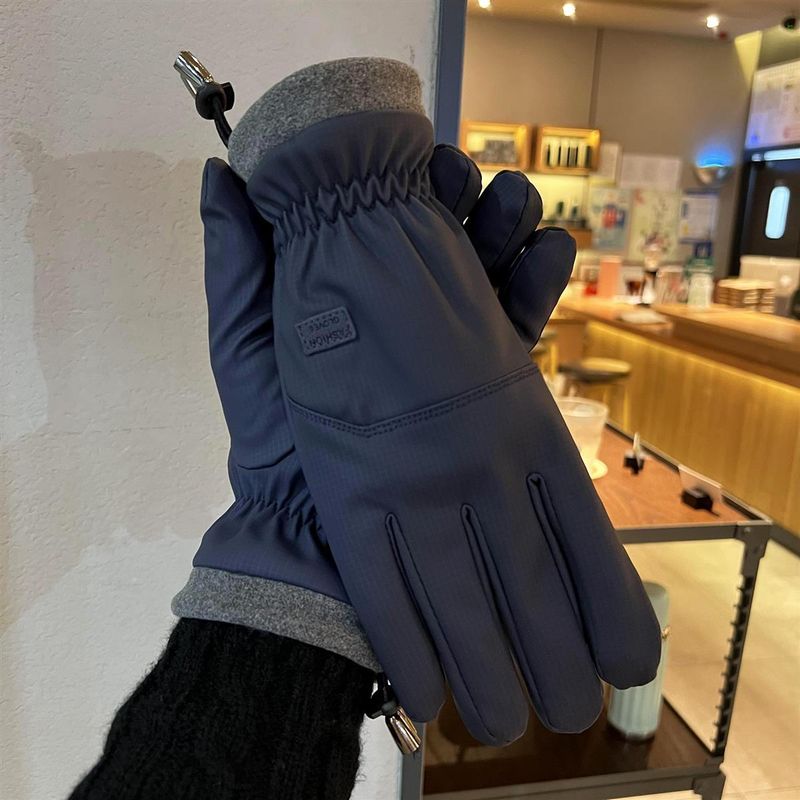 Gants de cyclisme d'hiver en coton pour homme, coupe-vent, résistants au froid, imperméables et en velours épais._voghion.com