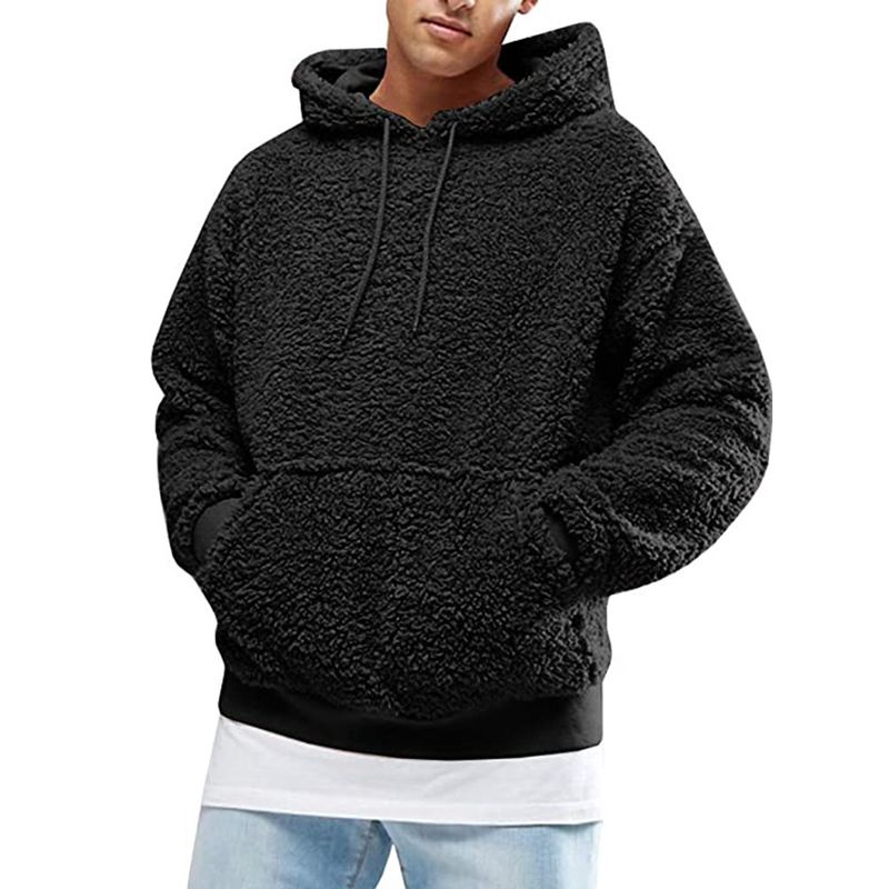 Felpa con cappuccio foderata in pile da uomo autunno inverno 2025_voghion.com