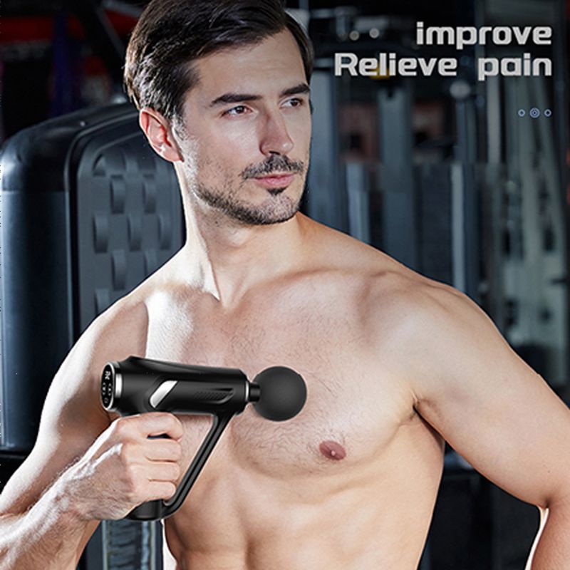 Ruixingst Fascia Massager 6/32 Níveis de Intensidade Visor LCD Forte Motor Alívio da Dor Portátil Mini Massageador Elétrico Pescoço Costas Corpo Relaxamento_voghion.com