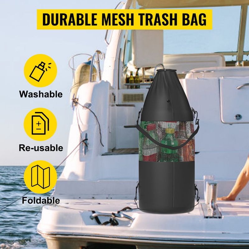 VEVOR T-Top Storage Bag, For 4 Type II Life Jackets, W/ A Boat Trash Bag, 600D Oxford Fabric Life Vests Storage Bag For Most T-Top Boats, Bimini Tops And Pontoon Tops (Life Jackets Not Included)_voghion.com