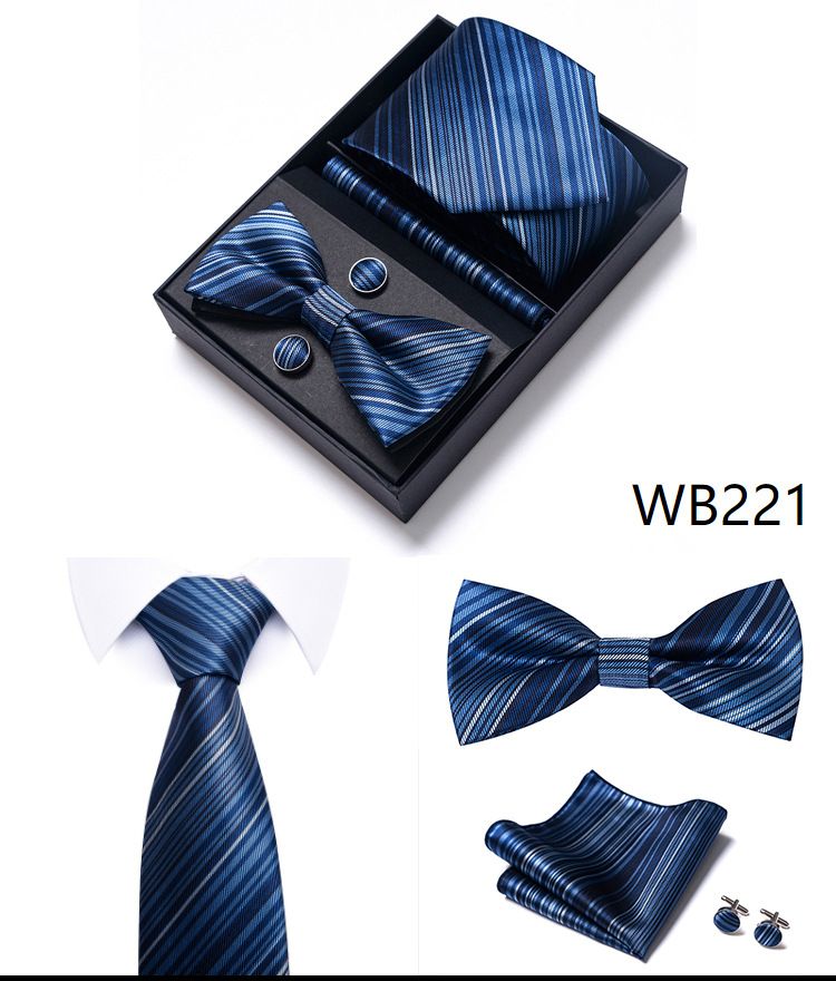 Gravatas e lenços masculinos, conjunto de gravatas masculinas, caixa de presente, 6 peças, gravata formal de negócios, fabricante de guangzhou_voghion.com