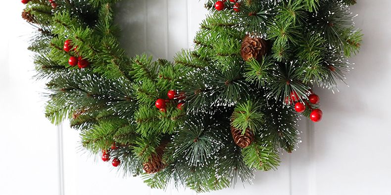 Christmas Wreath With Pine Cones & Berries - 60cm/50cm/40cm/30cm/20cm Rustic Holiday Decor For Door, Window_voghion.com
