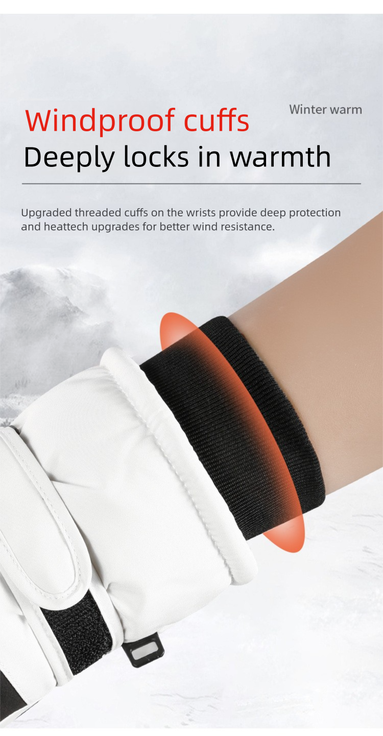 Ski For Men And Women, Winter Fleece-Lined, Thickened, Windproof, Waterproof, Non-Slip, Touchscreen, Outdoor Riding,_voghion.com