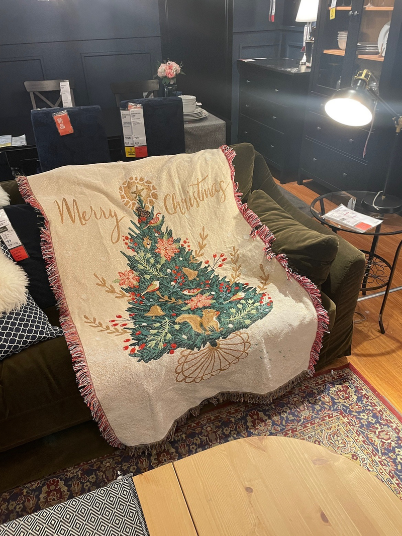 Arazzo coperta con albero di pino scoiattolo di buon Natale 90 * 150_voghion.com