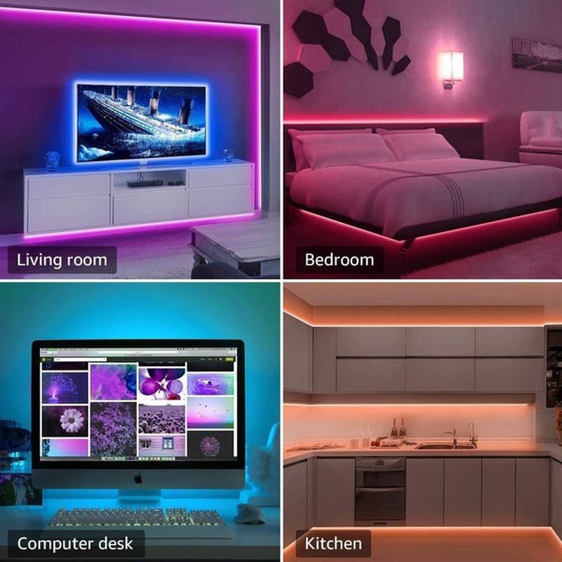 Tira de luces LED USB de 5 V, 60 LED/metro, SMD 2835, para interiores, blanco cálido/blanco frío/azul/verde/rosa/morado (varios colores disponibles)_voghion.com