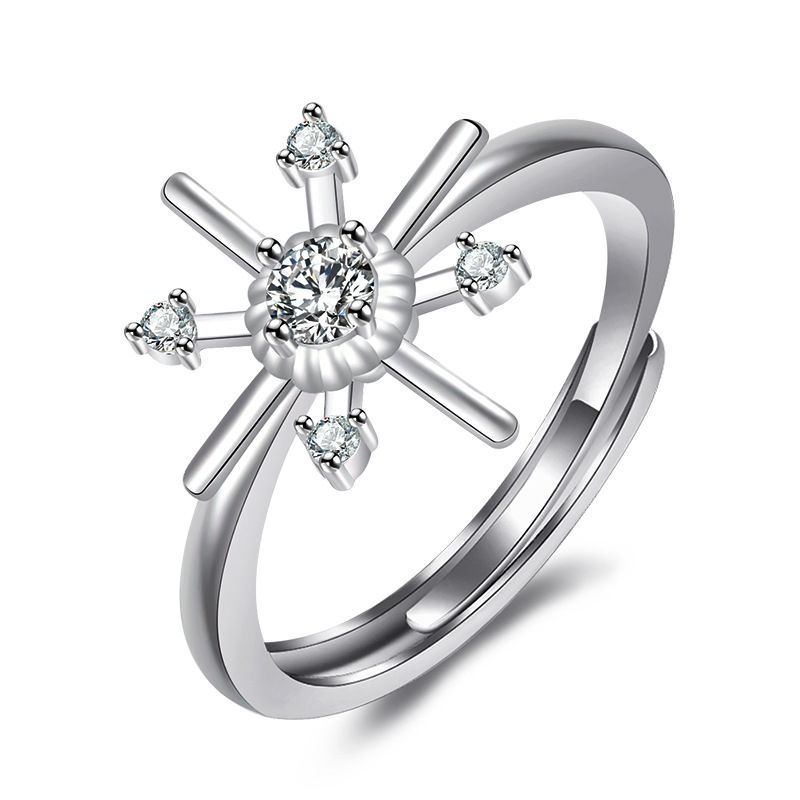 Cross Personality, 2025 Gift, Niche, Light Luxury Design, Adjustable Diamond Ring, Female Accessory_voghion.com
