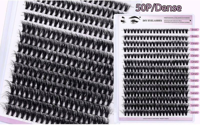 European and American cross border hot selling thick fried hair single cluster false eyelashes set DIY large capacity segmented grafted false eyelashes_voghion.com