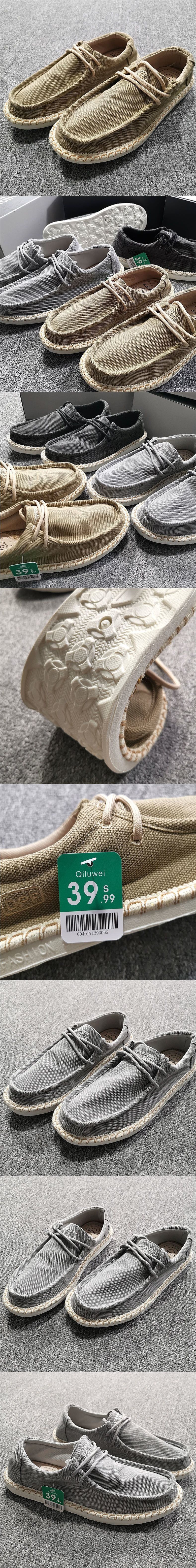 Zees Foreign Trade $39.9 Spring Summer Breathable Soft Sole Men's Linen Fisherman Slip-On Lightweight Casual Low-Top Shoes_voghion.com