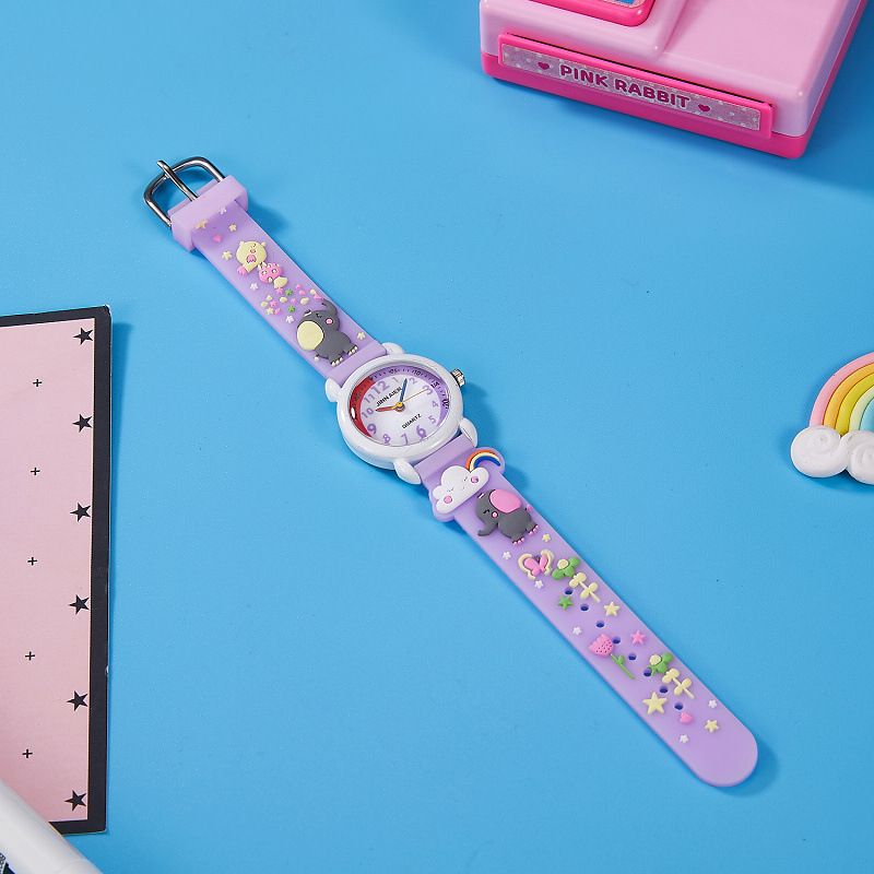 Mother & Kids Primary School Students Waterproof Children's Watch Quartz Cartoon Only Watch Time Recognize Words Children's Silicone Watch_voghion.com