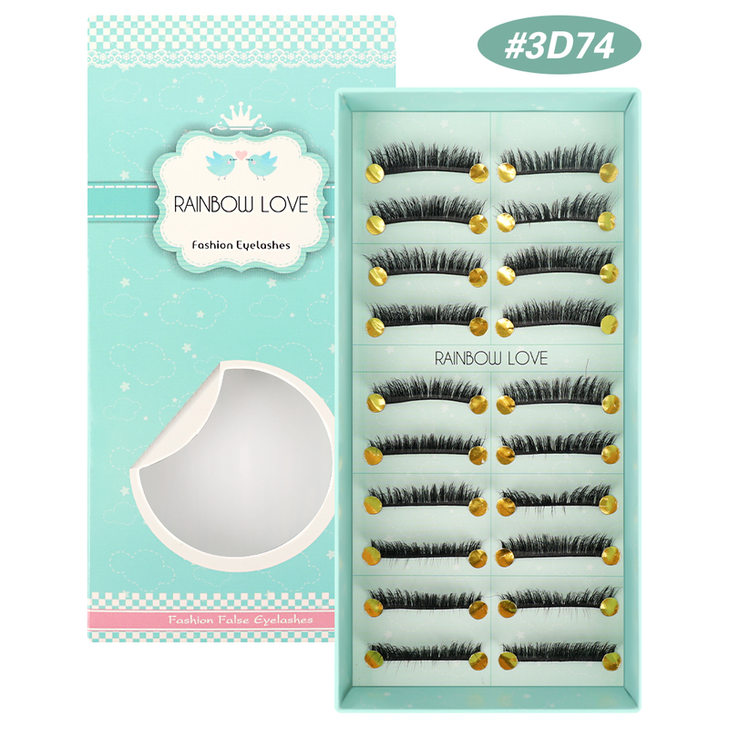 3D 10 Pairs Faux Mink Lashes Fluffy Soft Wispy Volume Natural Long False Eyelashes Eyelash Extension Reusa_voghion.com