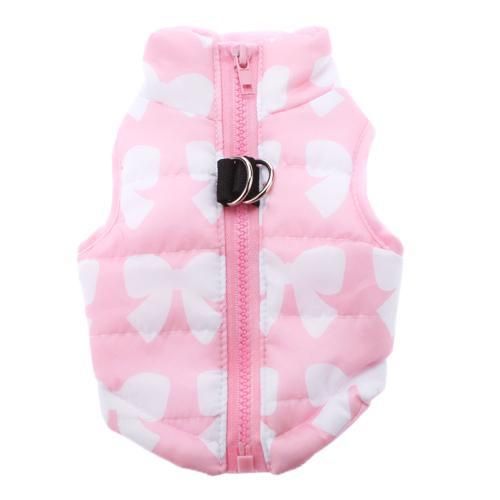 Autumn Winter New Zipper Traction Hole Blue Skull Butterfly Leopard Print Teddy Clothes Cotton Jacket Pet Apparel_voghion.com