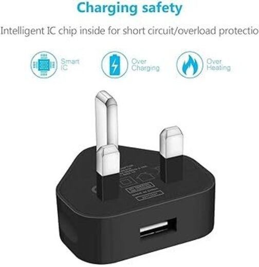 Adaptateur secteur 3 broches, chargeur mural 1 port double USB / pour jouets/téléphones/tablettes_voghion.com