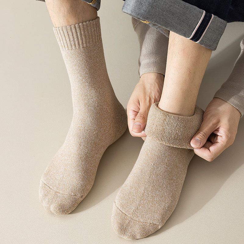 Winter dikke handdoek sokken heren dikke badstof sokken casual diamant midden sokken katoenen sokken heren warme sokken wollen sokken_voghion.com