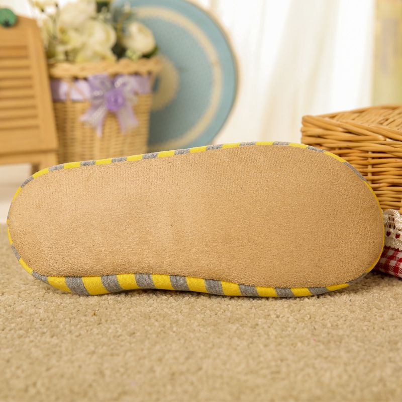 Kleine gestreifte Home-Halbpack-Absatzschuhe mit weicher Sohle, japanischer Stil, leise Baumwolle S, warmer Holzboden im Innenbereich, rutschfest_voghion.com