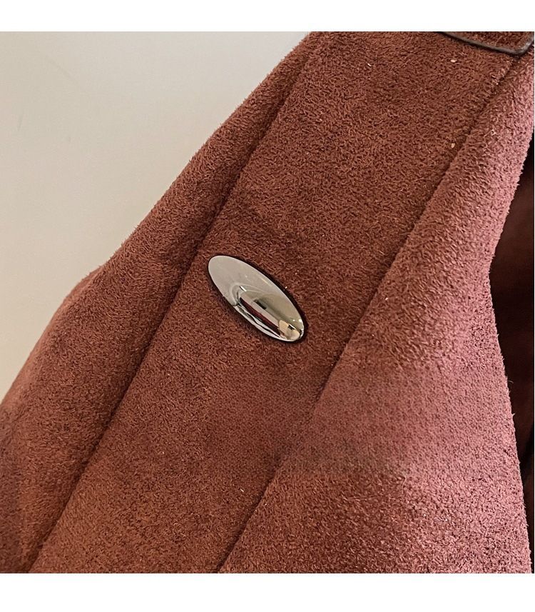 Commuter Women's Bag Large Capacity Suede Tote Bag Versatile Shoulder Bag_voghion.com