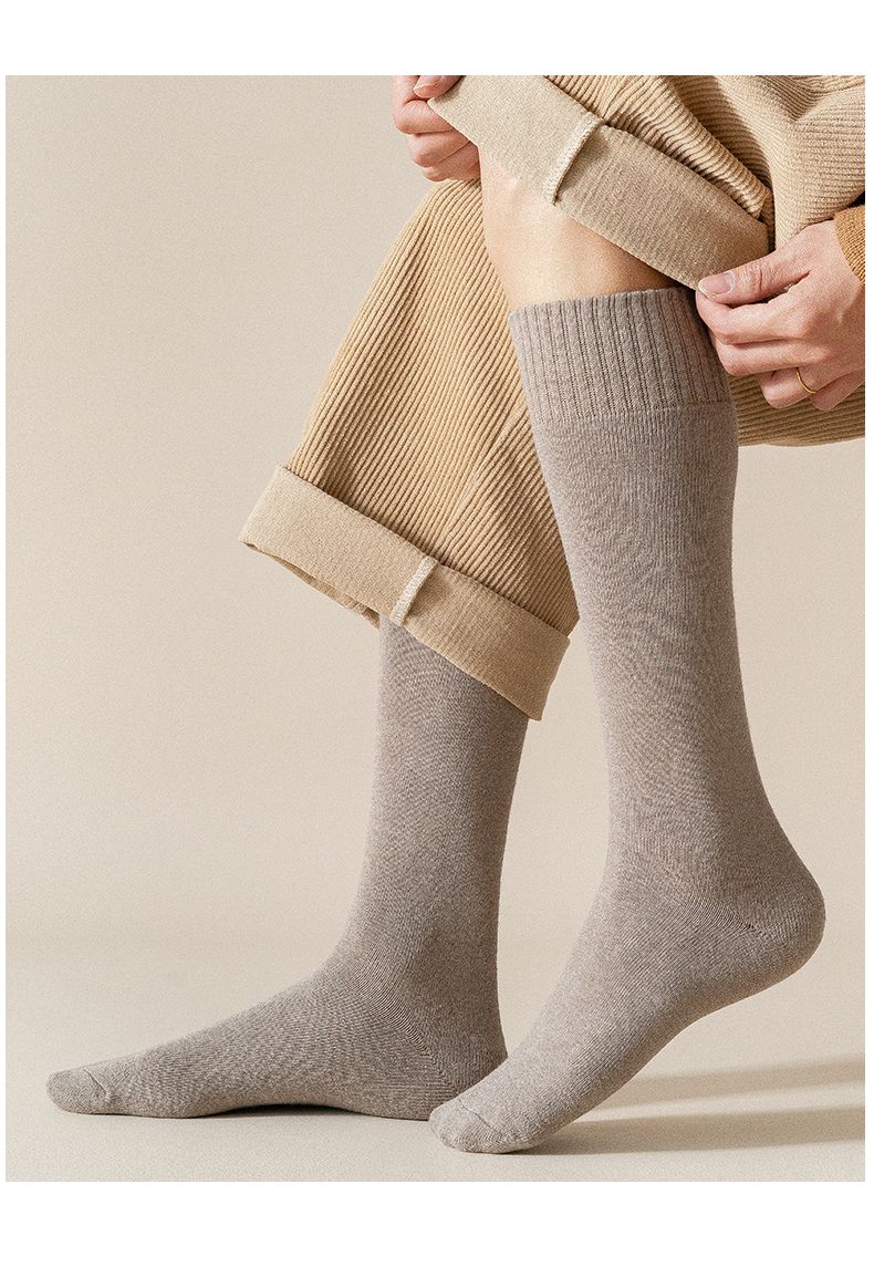 Socks Men's Long Tube Pure Cotton Autumn And Winter Warm Thickened Terry Knee Calf Socks High Tube Socks Medium Tube Stockings Winter_voghion.com