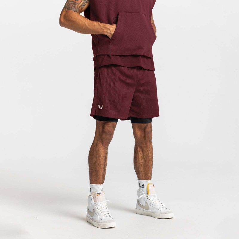 Summer Muscle New Brother Men's Gym Running Exercise Breathable 5/4 Double Layer Quick Drying Shorts_voghion.com