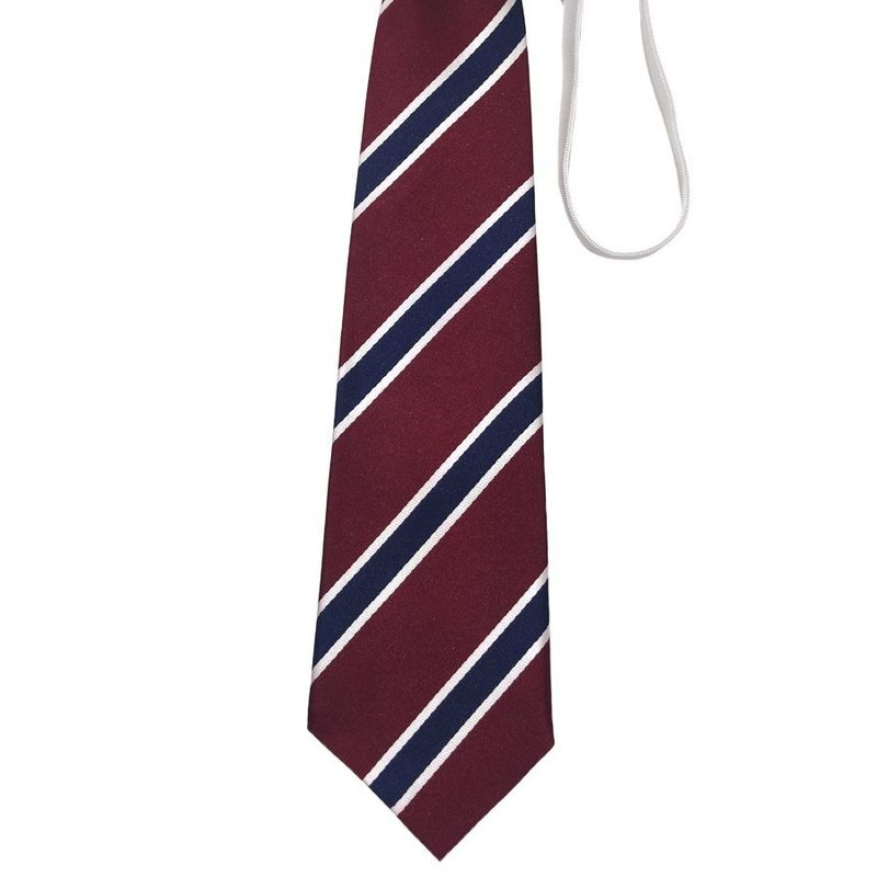 Wine Red No-Knot Tie Collection Striped JK Academy Style Unisex Student Uniform Shirt Photography_voghion.com