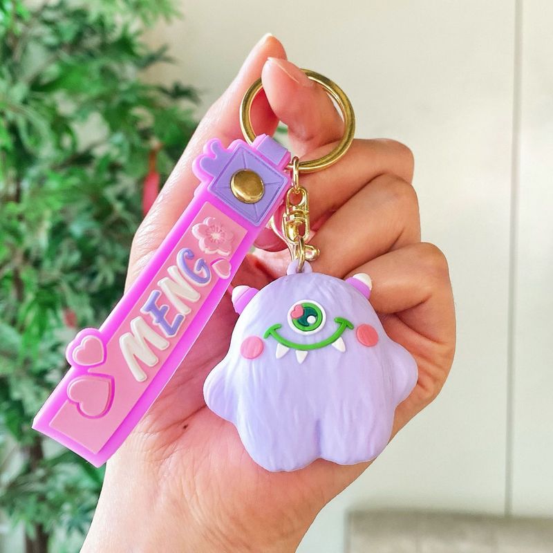 Supersüßer Schlüsselanhänger mit großen Augen aus Silikon, entzückender einäugiger kleiner Monster-Anhänger für Auto und Rucksack, exquisites Geschenk_voghion.com