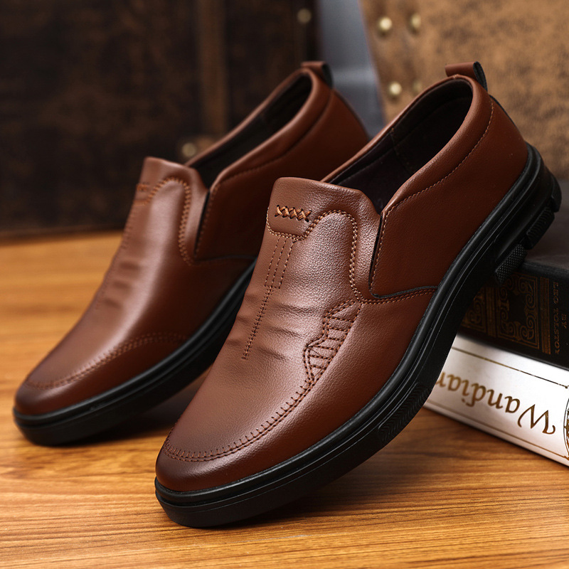 Chaussures Oxford Derby en cuir synthétique verni pour hommes, bout rond, chaussures de soirée et d'affaires_voghion.com